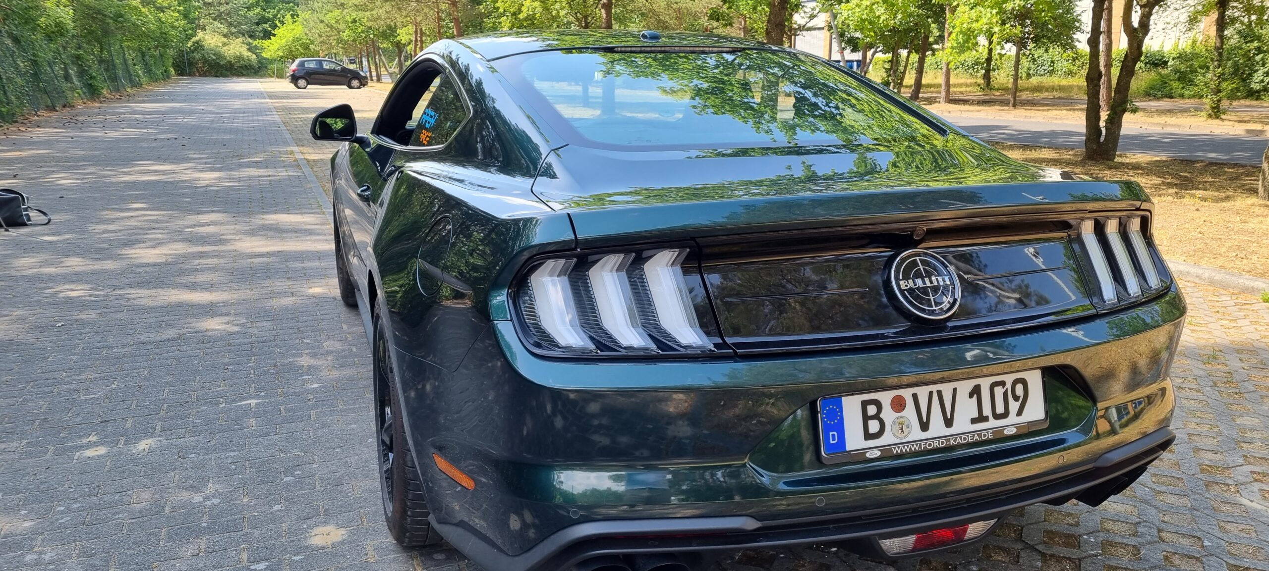 Green 2019 Ford Mustang Bullitt Tail